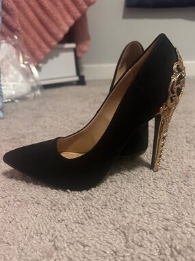 Black and Gold Heels